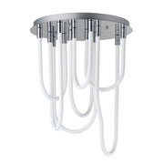 Soleil 25" 7-Light LED Round Flush Mount Chandelier, Polished Chrome Finish - Bees Lighting