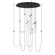 Soleil 36" 8-Light LED Pendant, Black Finish - Bees Lighting