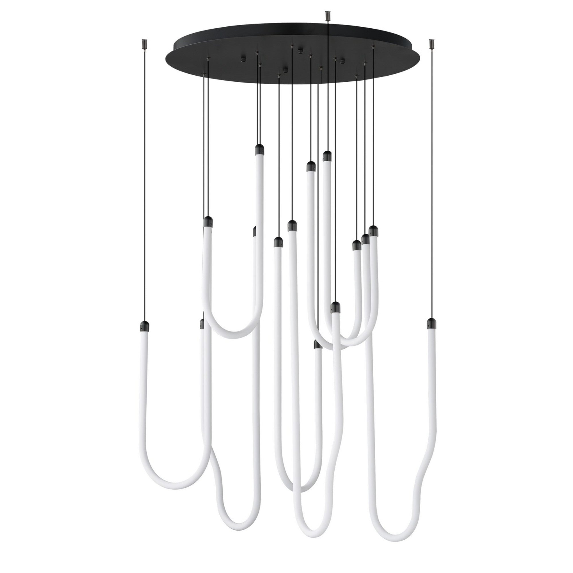 Soleil 36" 8-Light LED Pendant, Black Finish - Bees Lighting