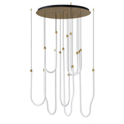 Soleil 36" 8-Light LED Pendant, Natural Aged Brass Finish - Bees Lighting