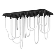 Soleil 42" 14-Light LED Flush Mount Chandelier, Black Finish - Bees Lighting