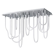 Soleil 42" 14-Light LED Flush Mount Chandelier, Polished Chrome Finish - Bees Lighting