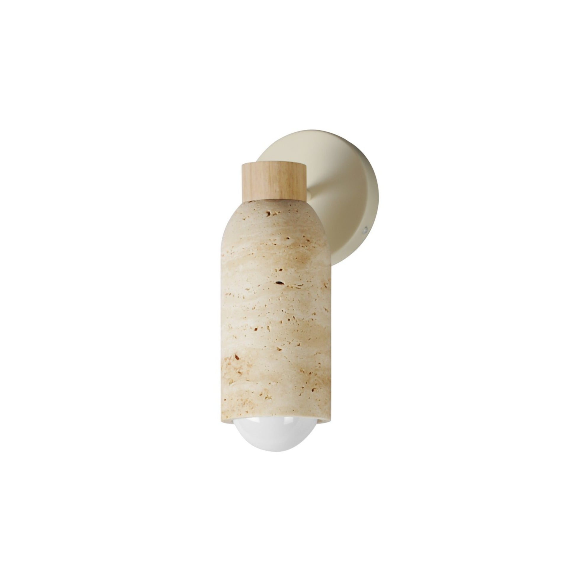 Pompeii 12" Wall Sconce, Travertine & Oyster Finish - Bees Lighting