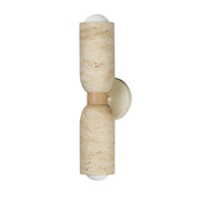 Pompeii 20" 2-Light Wall Sconce, Travertine & Oyster Finish - Bees Lighting