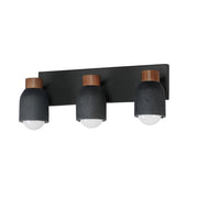 Pompeii 21" 3-Light Bath Vanity, Lava & Black Finish - Bees Lighting