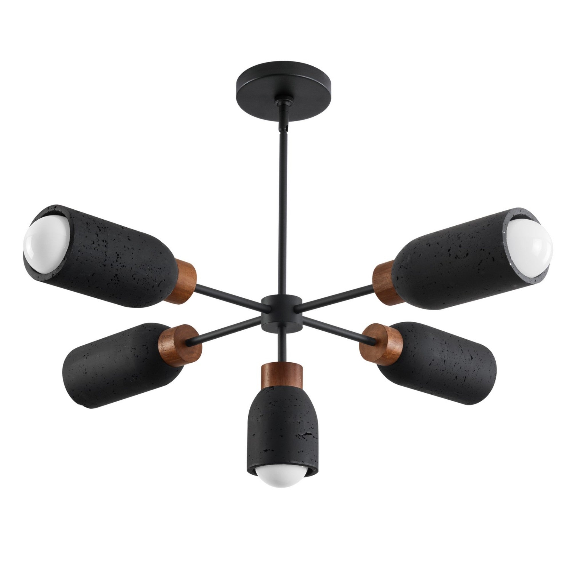 Pompeii 37" 5-Light Pendant, Lava / Black Finish - Bees Lighting