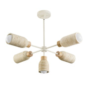 Pompeii 37" 5-Light Pendant, Travertine / Oyster Finish - Bees Lighting