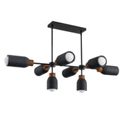 Pompeii 50" 8-Light Pendant, Lava / Black Finish - Bees Lighting