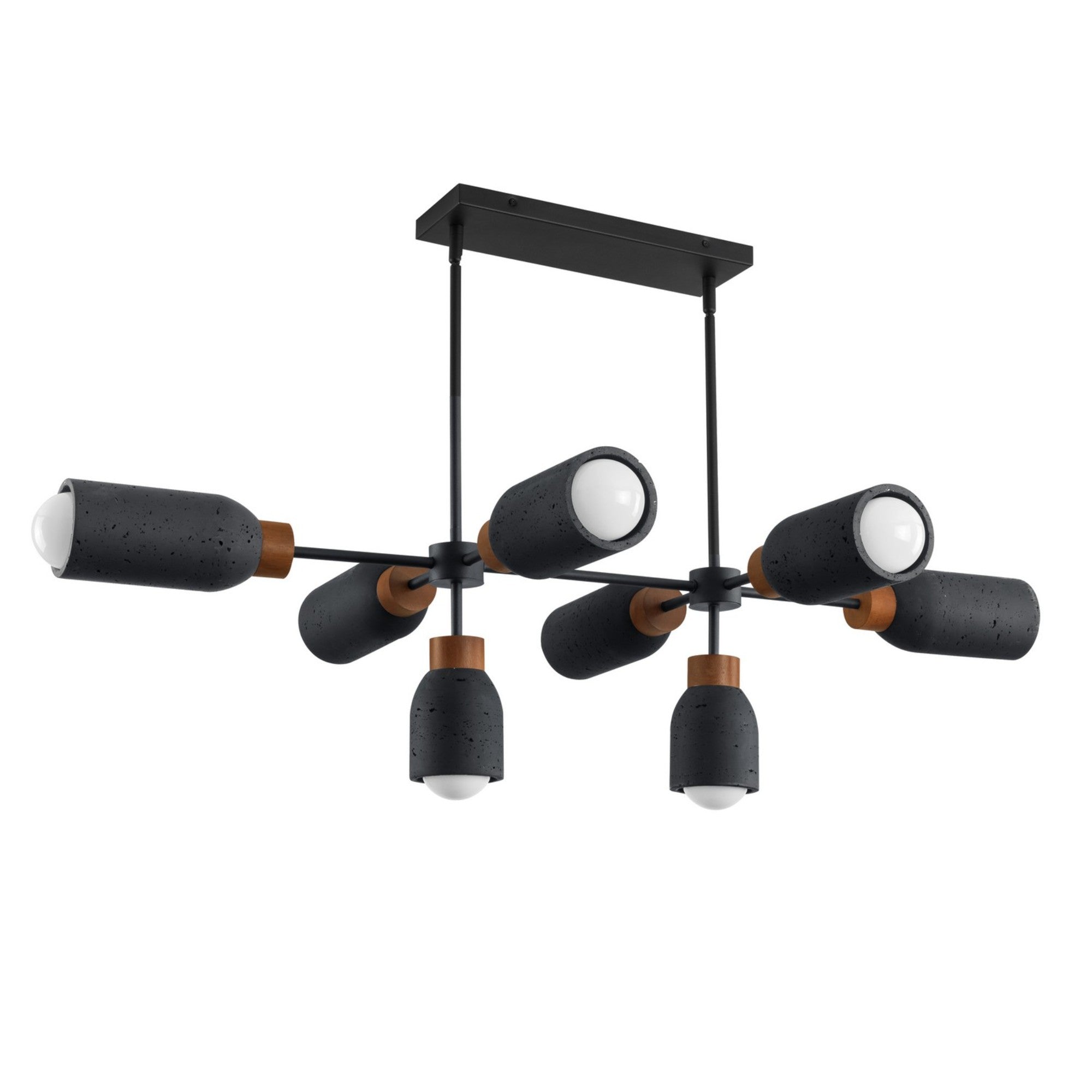 Pompeii 50" 8-Light Pendant, Lava / Black Finish - Bees Lighting