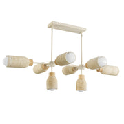 Pompeii 50" 8-Light Pendant, Travertine / Oyster Finish - Bees Lighting