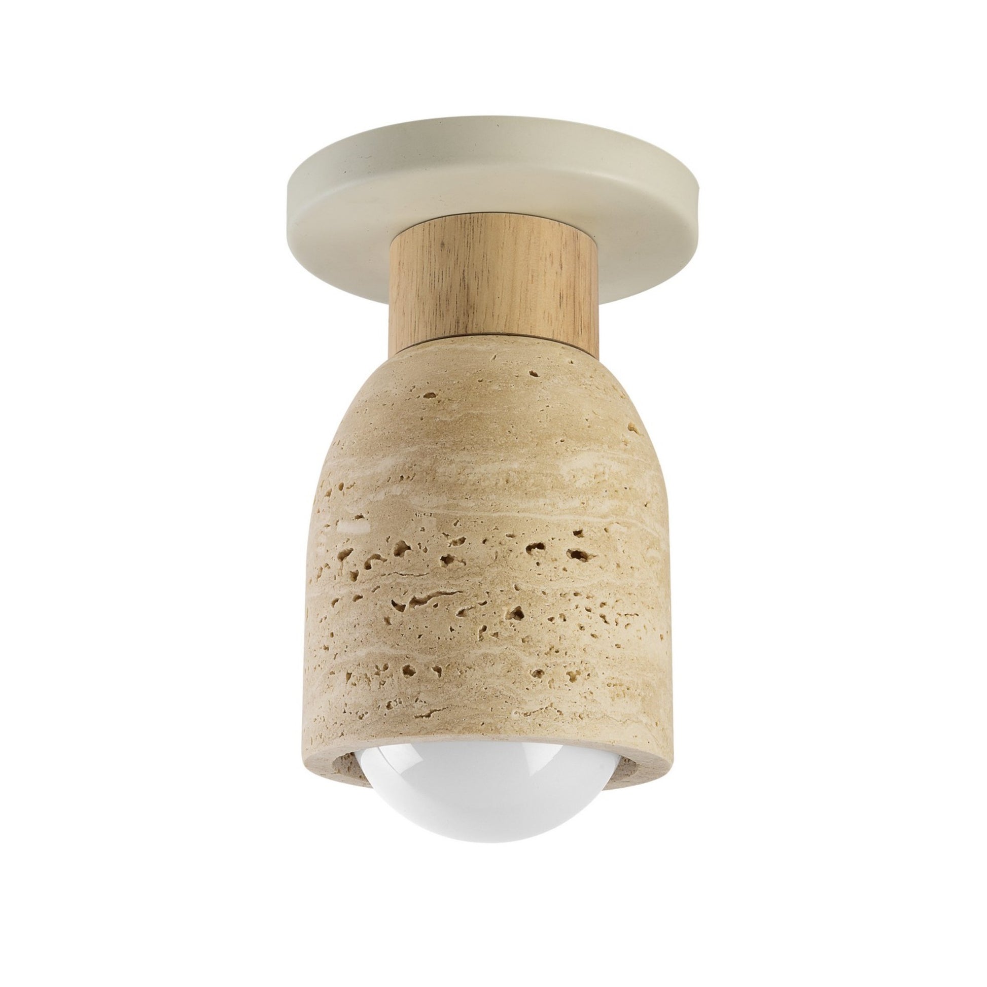 Pompeii 8" Flush Mount, Travertine / Oyster Finish - Bees Lighting