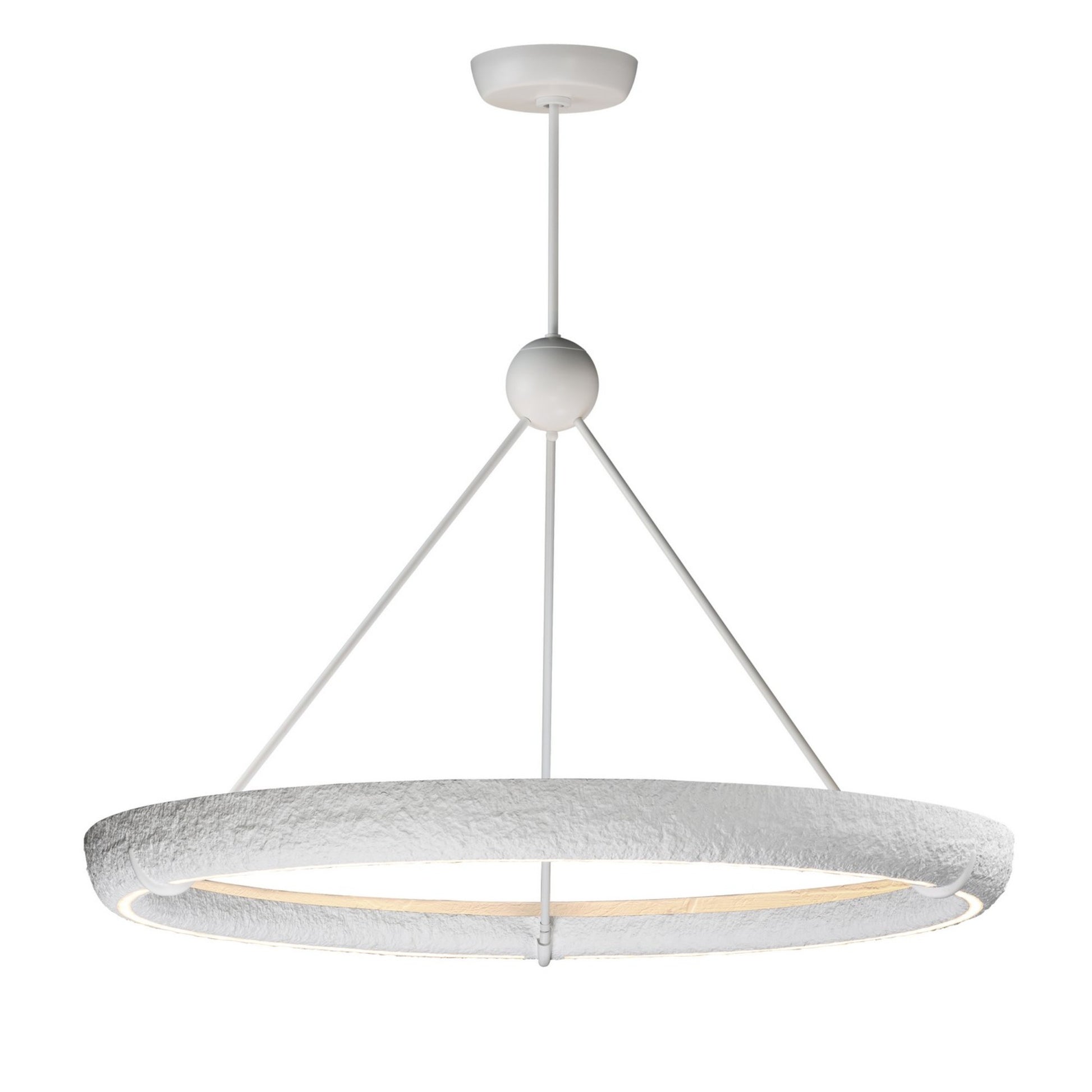 Geist 48" LED Pendant, Textured White Finish - Bees Lighting