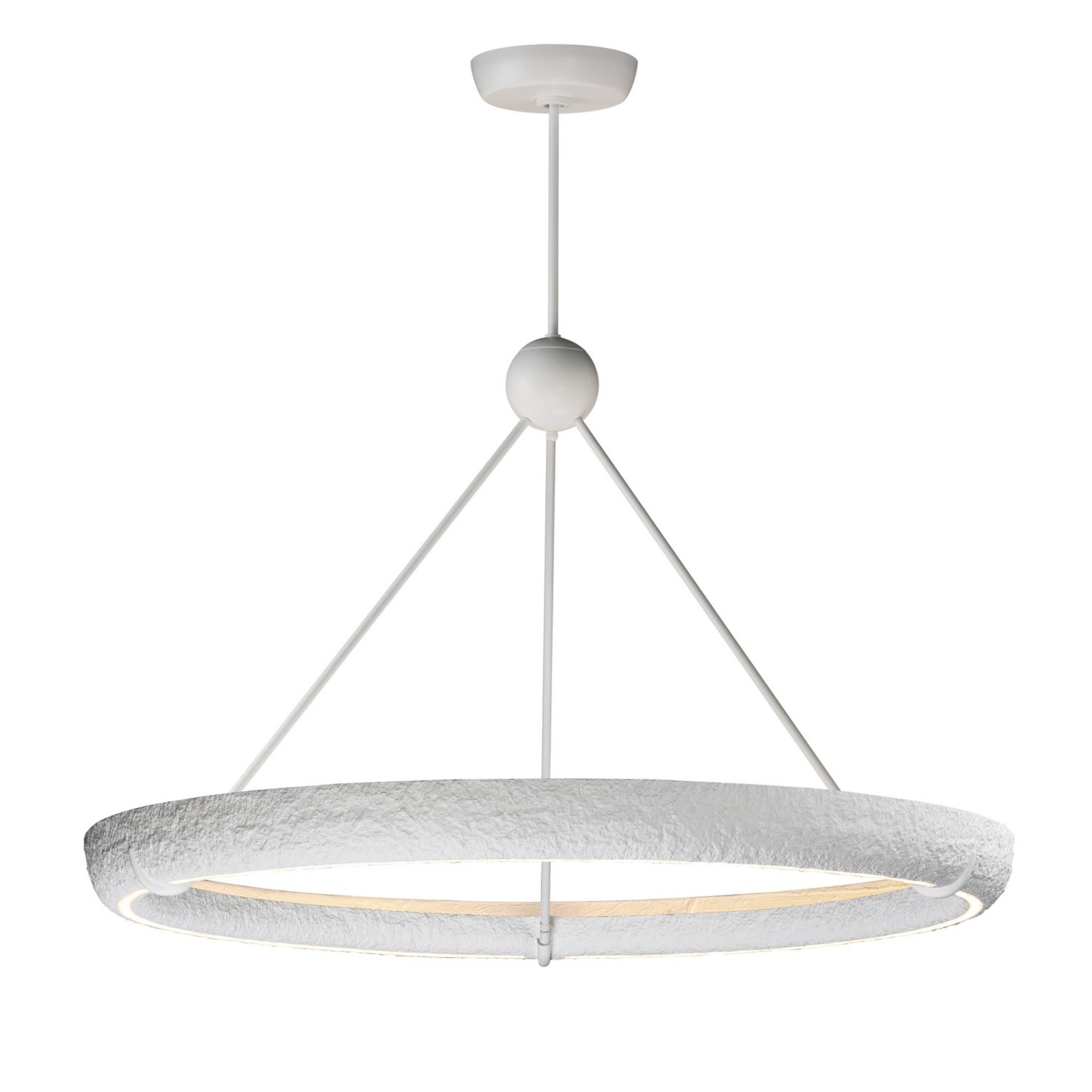 Geist 48" LED Pendant, Textured White Finish - Bees Lighting