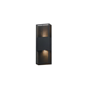 Grate 18" 2-Light LED Outdoor Wall Sconce, Black Finish - Bees Lighting