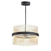 Chimes 5CCT 24" LED Pendant, Black & Satin Brass Finish - Bees Lighting