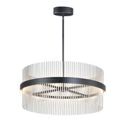 Chimes 5CCT 34" LED Pendant, Black & Satin Nickel Finish - Bees Lighting