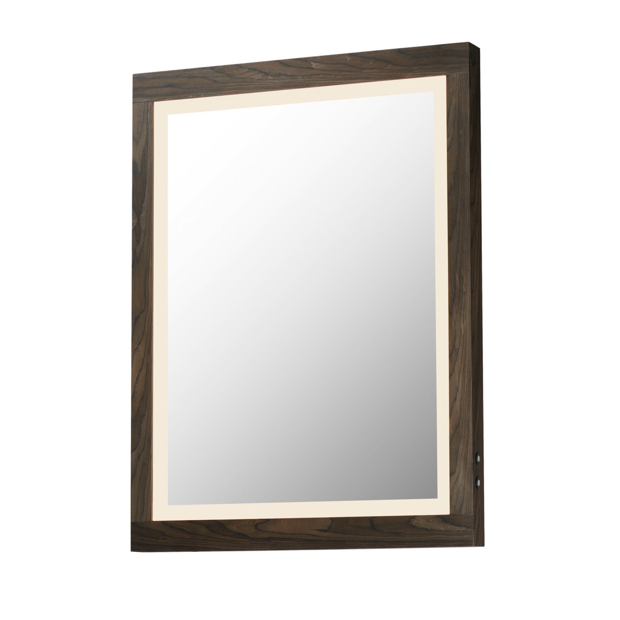 Sawyer 24" x 32" Walnut Framed LED Mirror - Bees Lighting