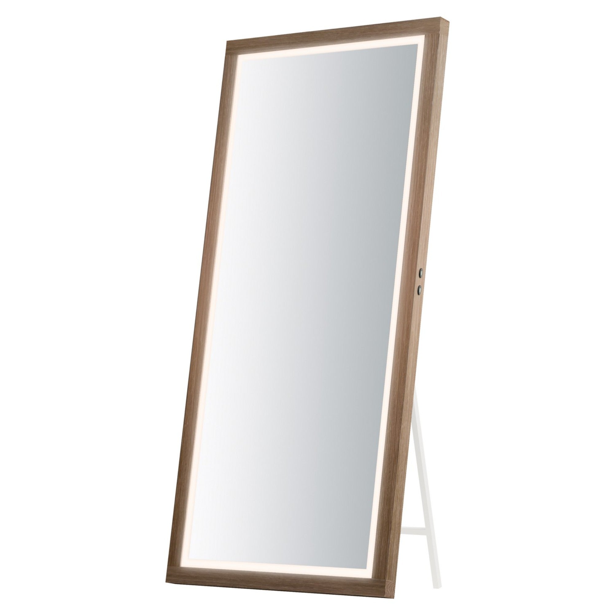 Sawyer 68" x 32" Oak Framed LED Mirror with Kick Stand - Bees Lighting