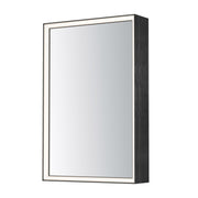 Bevel 24" x 36" Medicine Cabinet LED Mirror, Brushed Black Finish - Bees Lighting