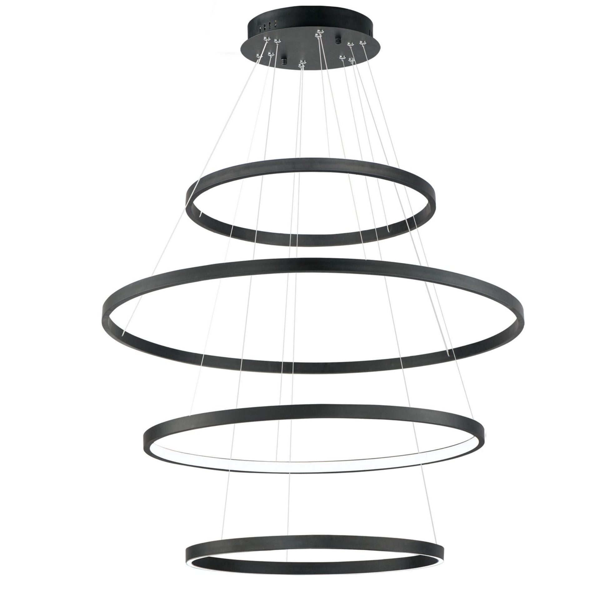 Groove 5CCT 40" 4-Tier LED Pendant, Black Finish - Bees Lighting