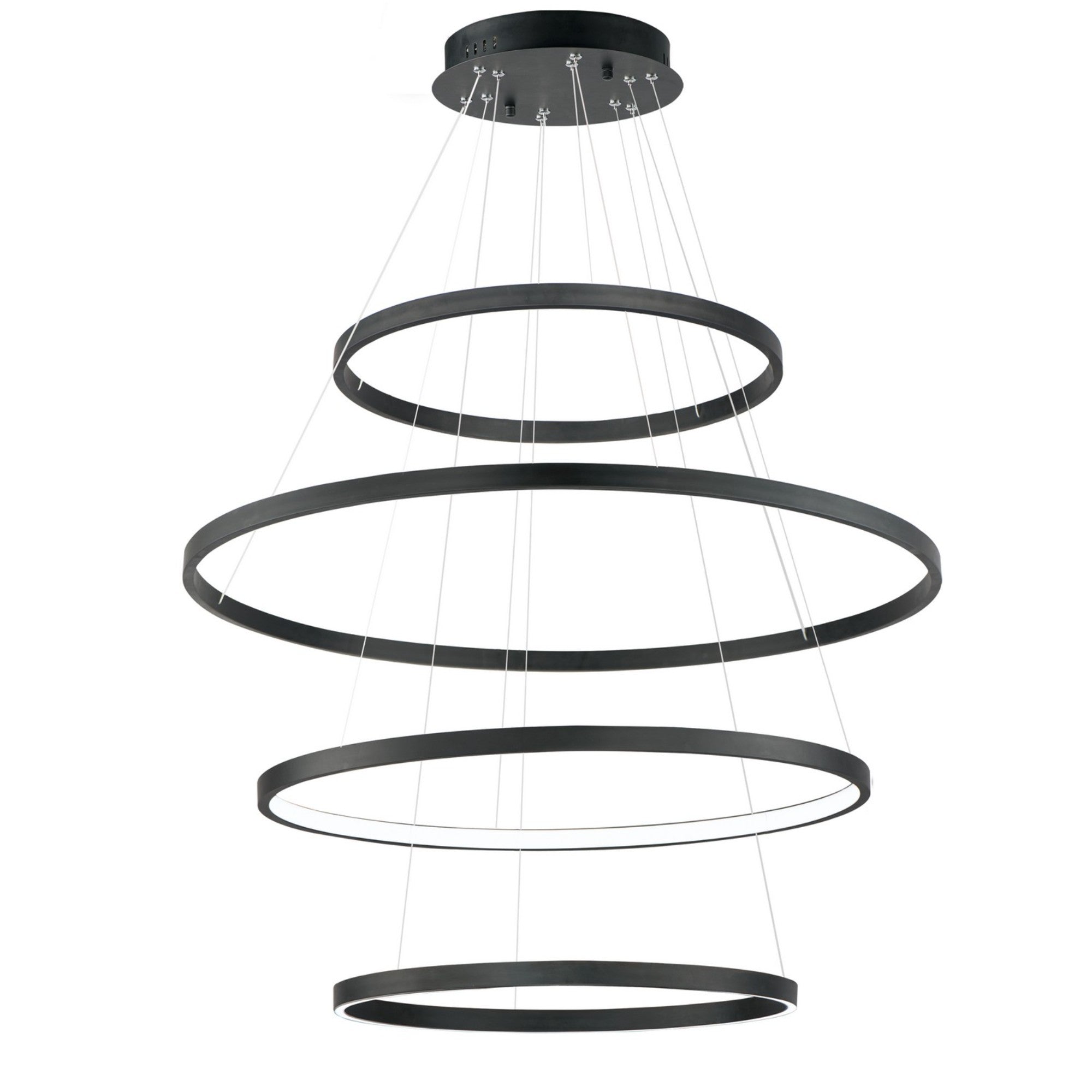 Groove 5CCT 40" 4-Tier LED Pendant, Black Finish - Bees Lighting