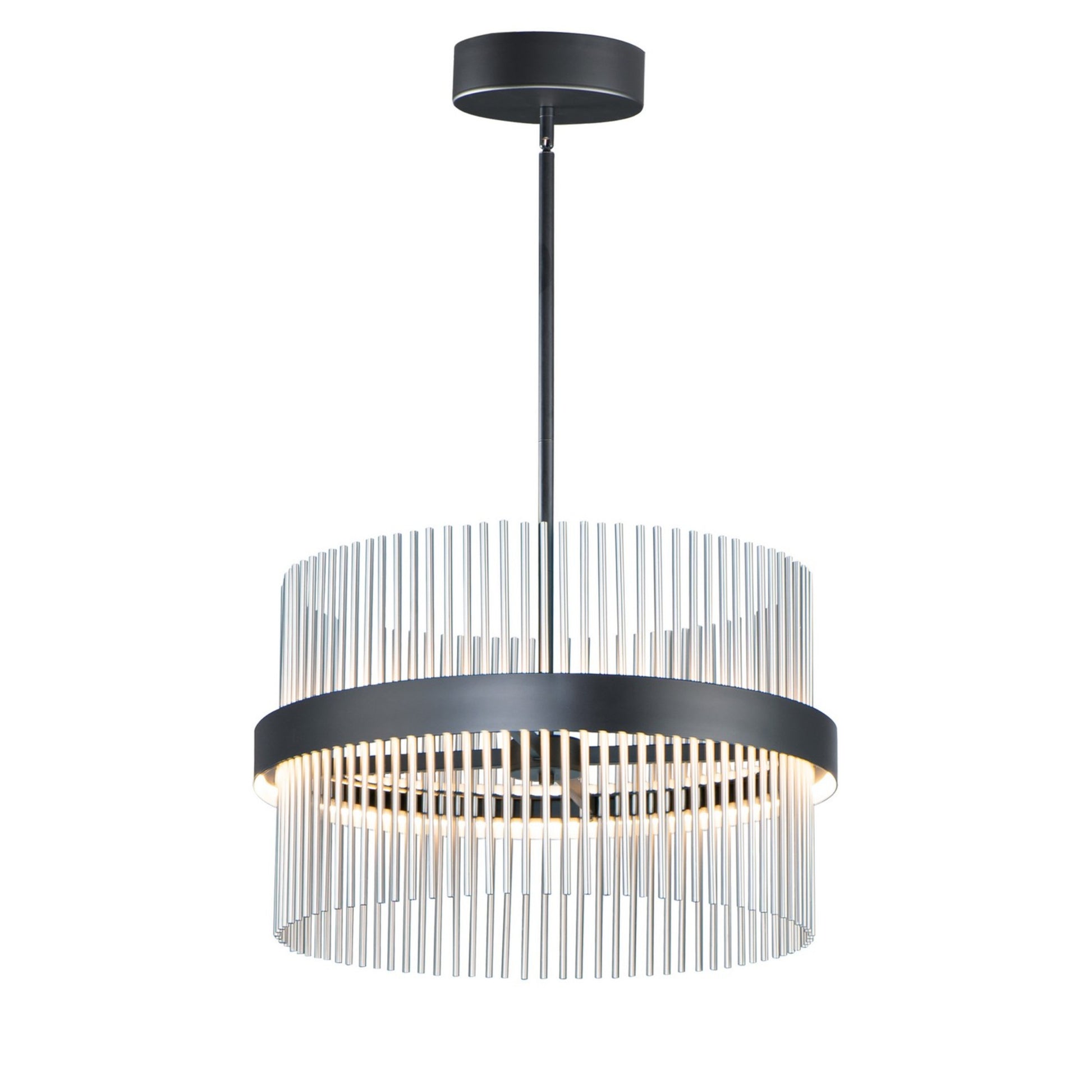 Chimes 5CCT 24" LED Pendant, Black & Satin Nickel Finish - Bees Lighting
