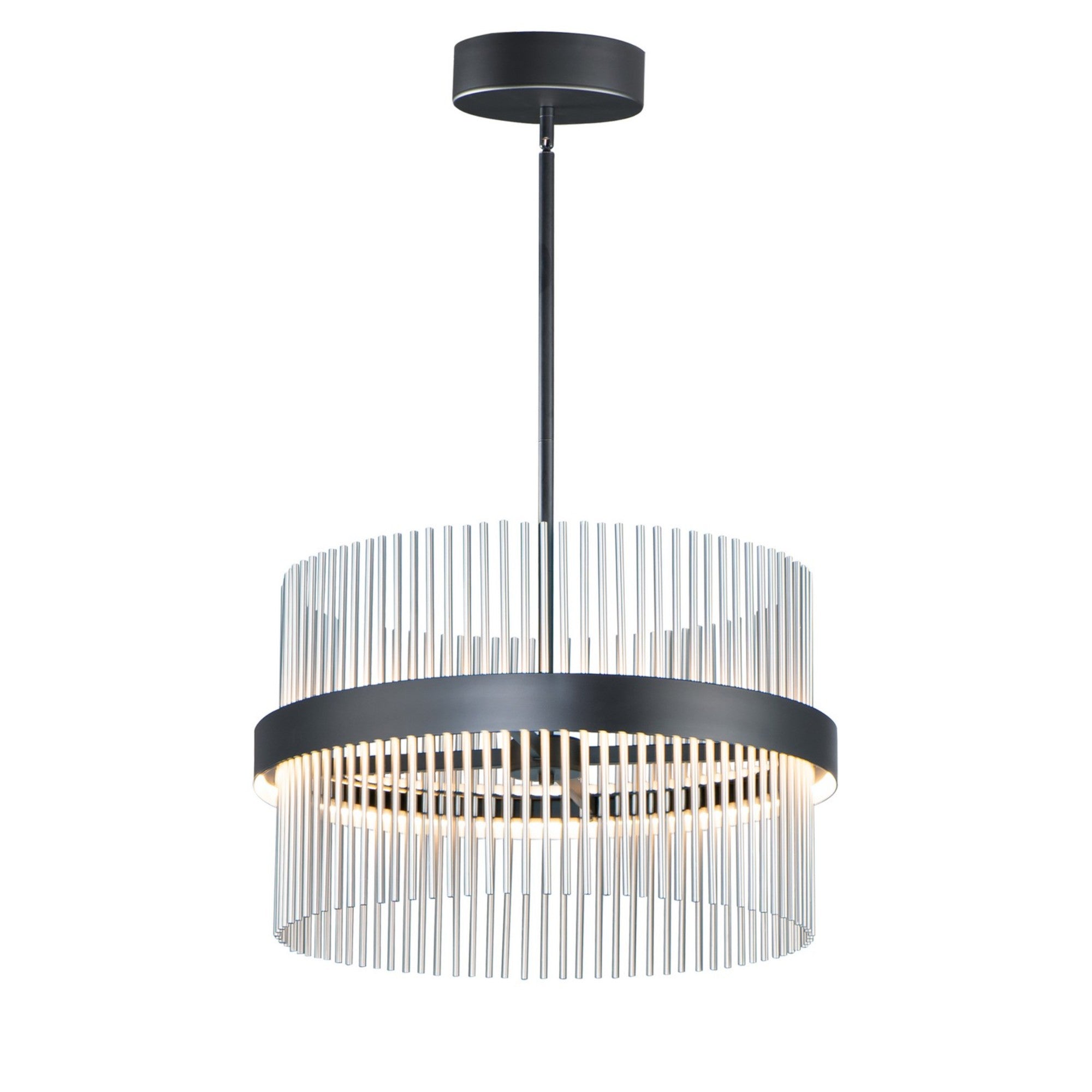 Chimes 5CCT 24" LED Pendant, Black & Satin Nickel Finish - Bees Lighting