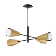 Rizzo 33" 4-Light Chandelier, Black & Antique Brass Finish - Bees Lighting