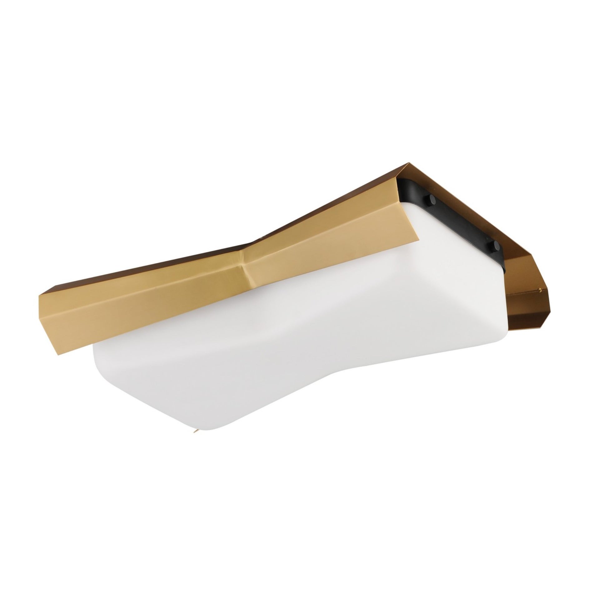 Rizzo 16" 2-Light Flush Mount, Black & Antique Brass Finish - Bees Lighting
