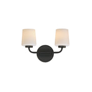 Durham 14" 2-Light Wall Sconce, Black Finish - Bees Lighting