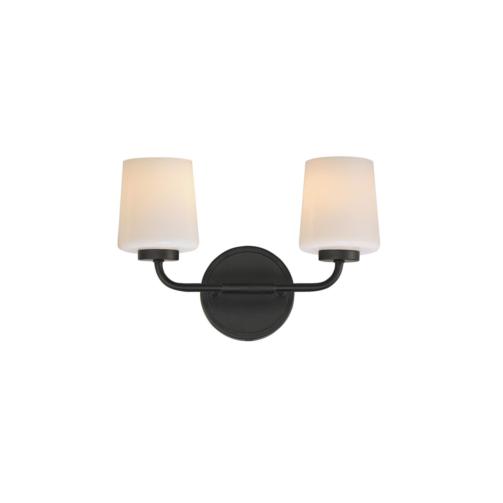 Durham 14" 2-Light Wall Sconce, Black Finish