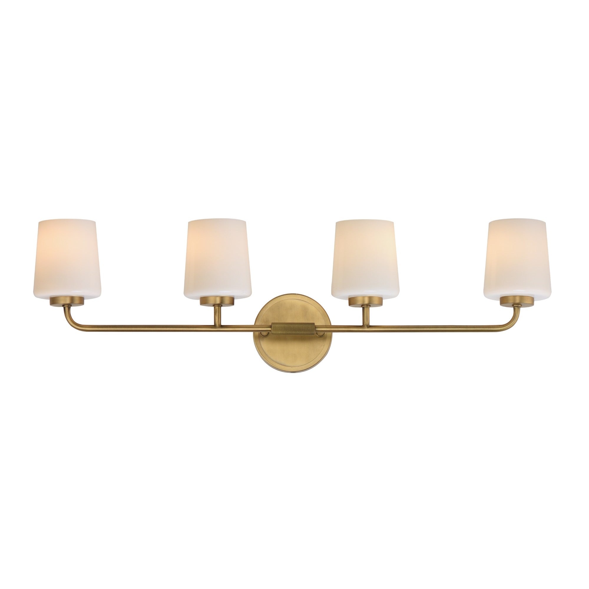 Durham 33" 4-Light Bath Vanity, Natural Aged Brass Finish - Bees Lighting