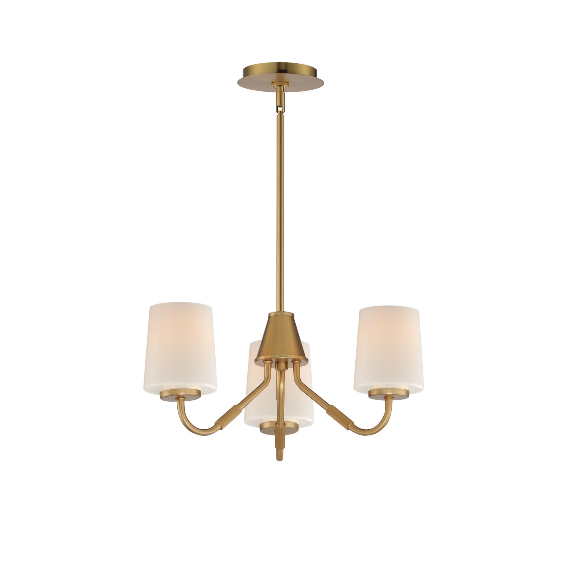 Durham 19" 3-Light Chandelier, Natural Aged Brass Finish - Bees Lighting