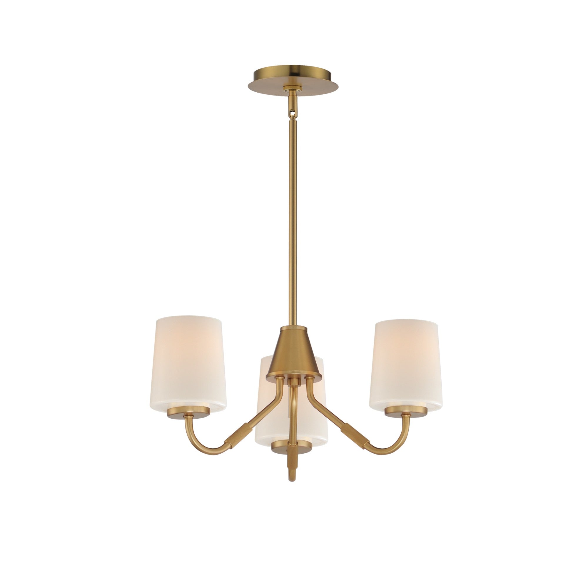 Durham 19" 3-Light Chandelier, Natural Aged Brass Finish