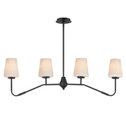 Durham 39" 4-Light Linear Chandelier, Black Finish
