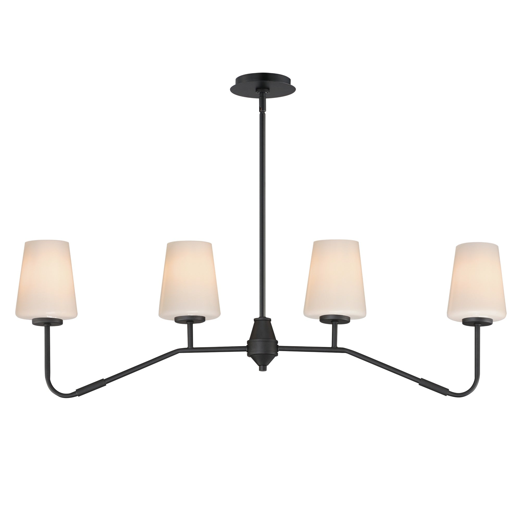 Durham 39" 4-Light Linear Chandelier, Black Finish
