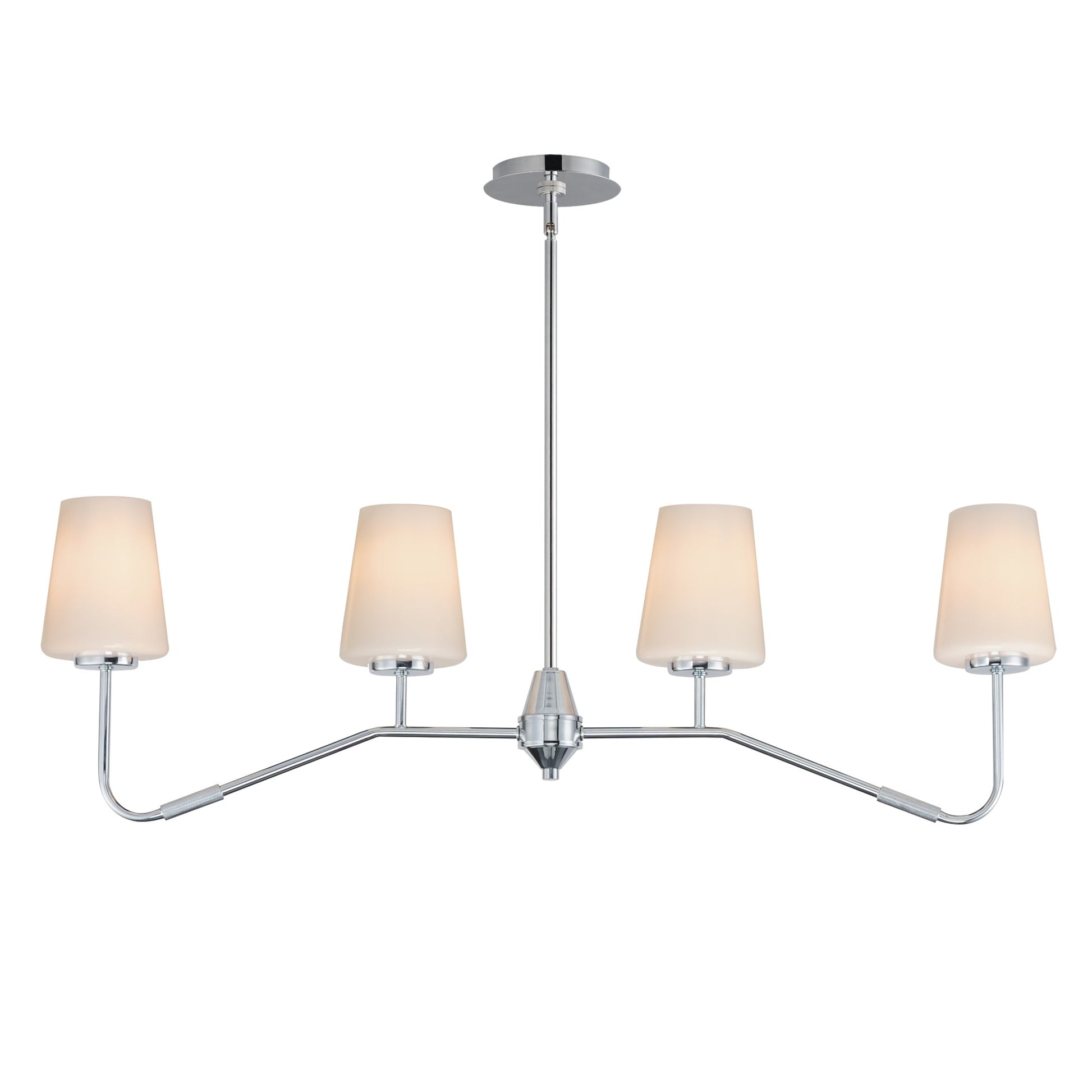 Durham 39" 4-Light Linear Chandelier, Polished Chrome Finish - Bees Lighting