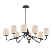 Durham 34" 8-Light Chandelier, Black Finish - Bees Lighting