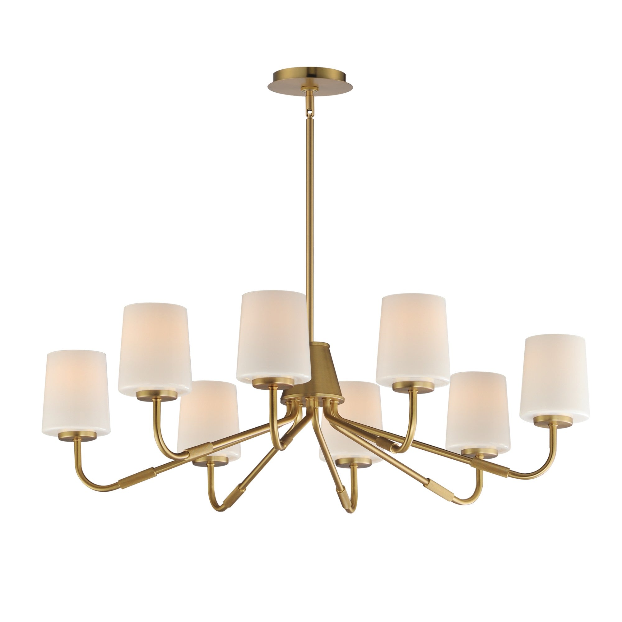 Durham 34" 8-Light Chandelier, Natural Aged Brass Finish
