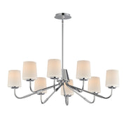 Durham 34" 8-Light Chandelier, Polished Chrome Finish
