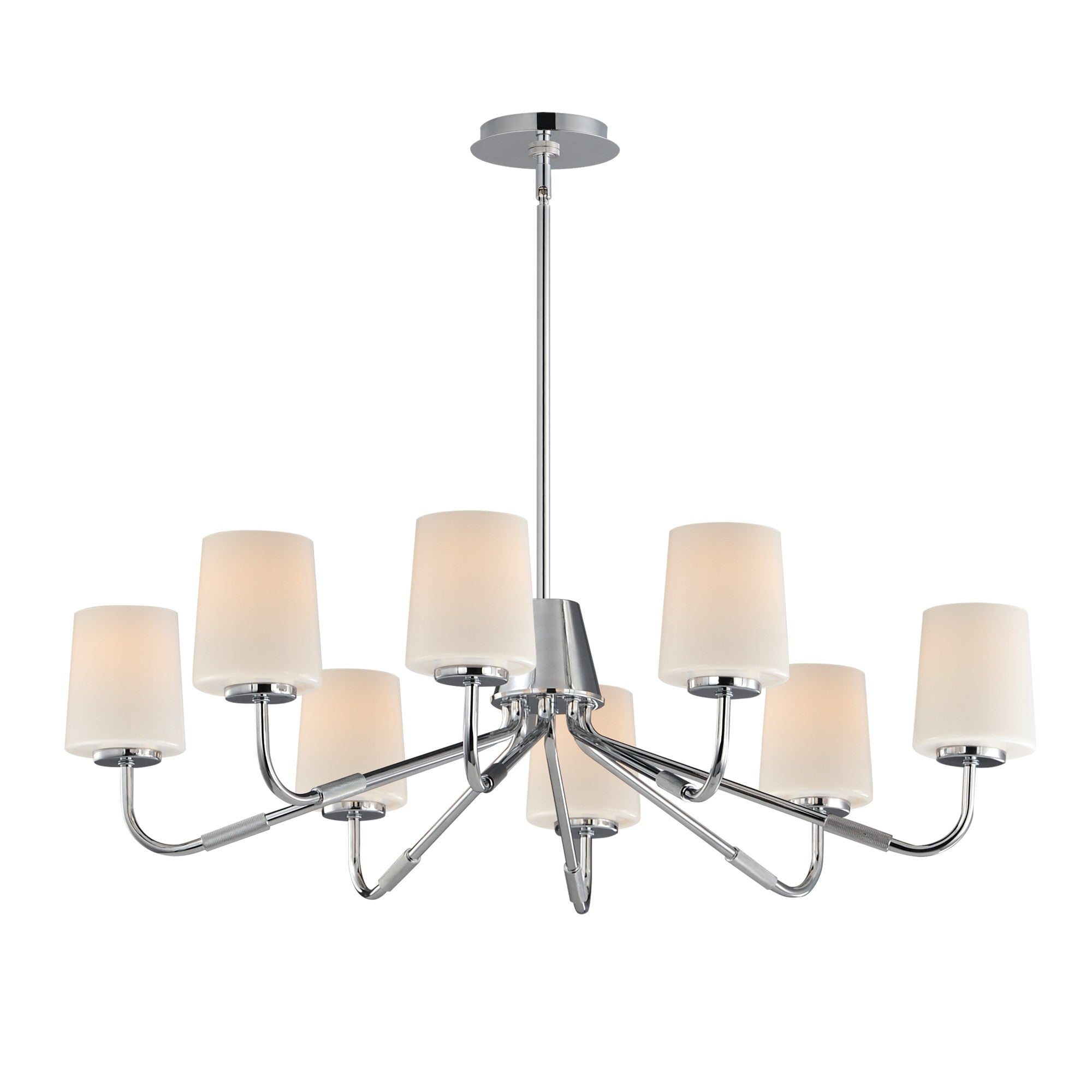 Durham 34" 8-Light Chandelier, Polished Chrome Finish