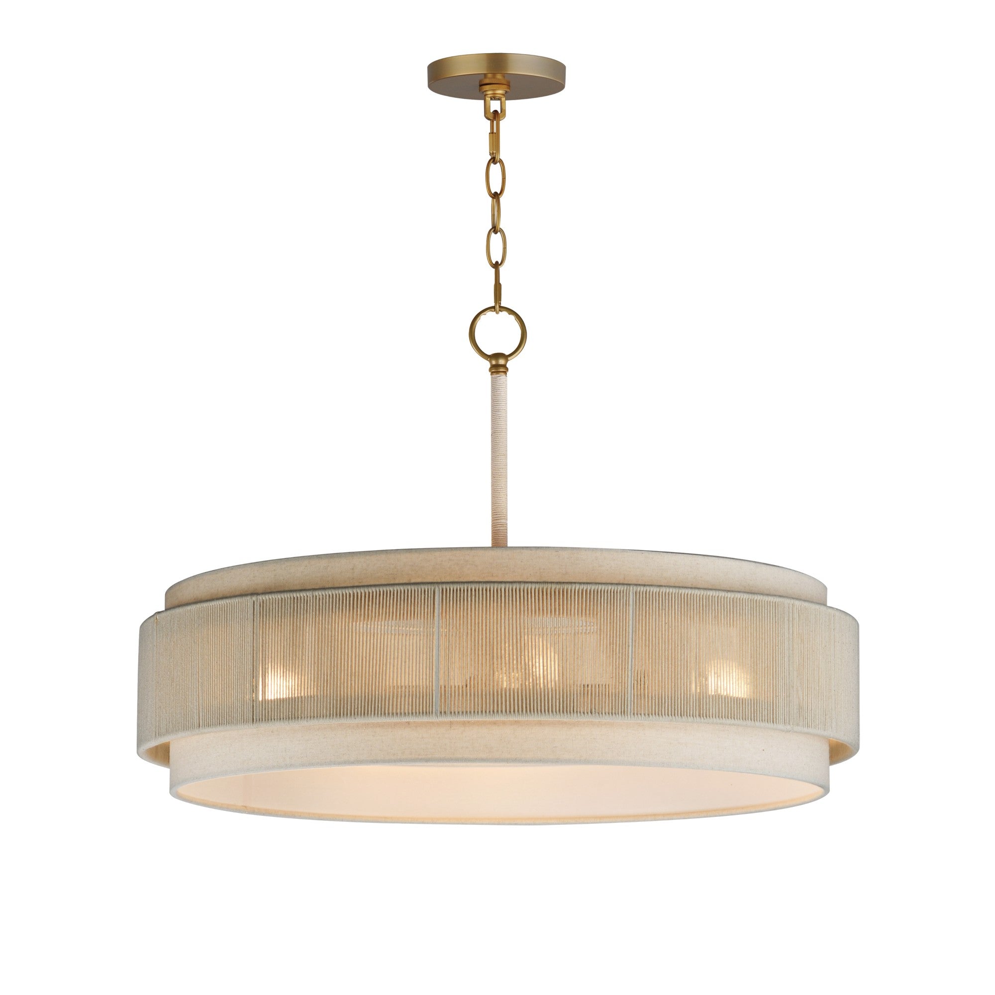 Seacliff 28" 4-Light Pendant, Natural Aged Brass Finish - Bees Lighting
