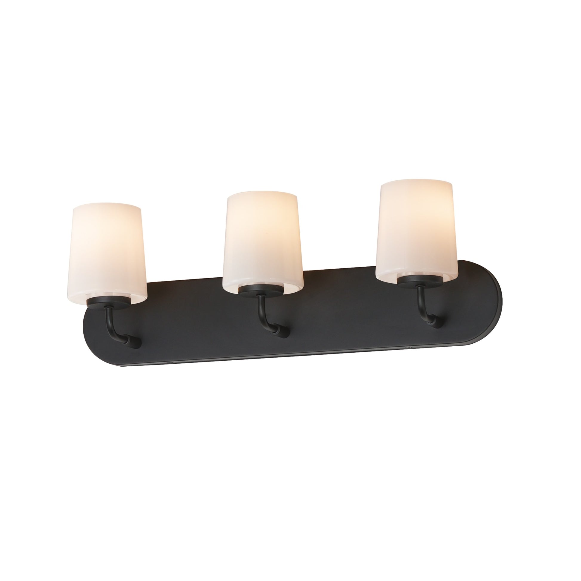 Durham 24" 3-Light Strip Bath Vanity, Black Finish - Bees Lighting