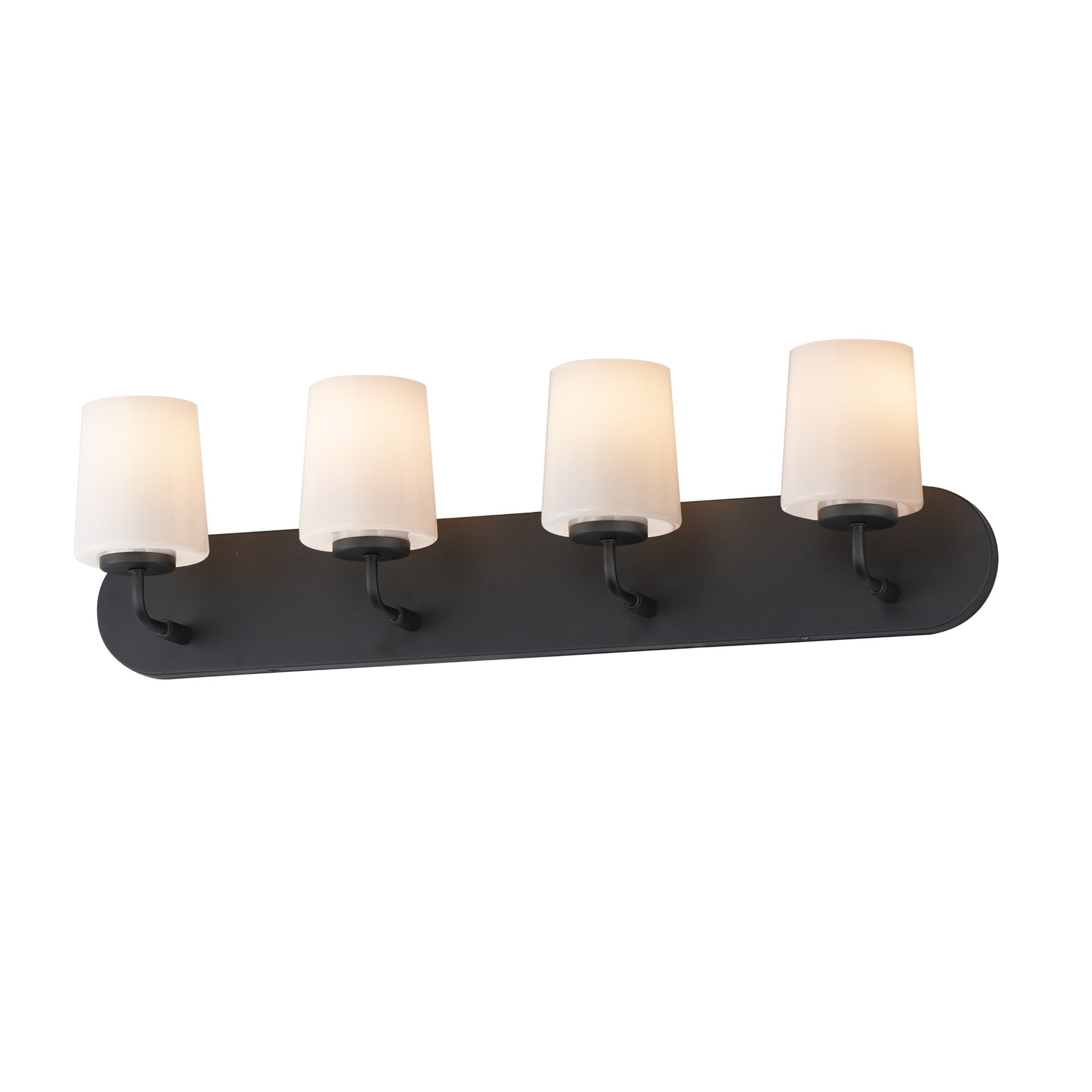 Durham 30" 4-Light Strip Bath Vanity, Black Finish - Bees Lighting