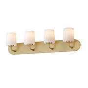 Durham 30" 4-Light Strip Bath Vanity, Natural Aged Brass Finish - Bees Lighting
