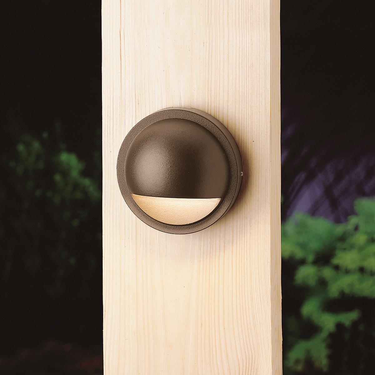12V LED Deck Light Half Moon 2700K Textured Architectural Bronze - Bees Lighting