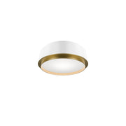 Salvo 12" LED Flush Mount, 4CCT, White/Aged Brass Finish - Bees Lighting
