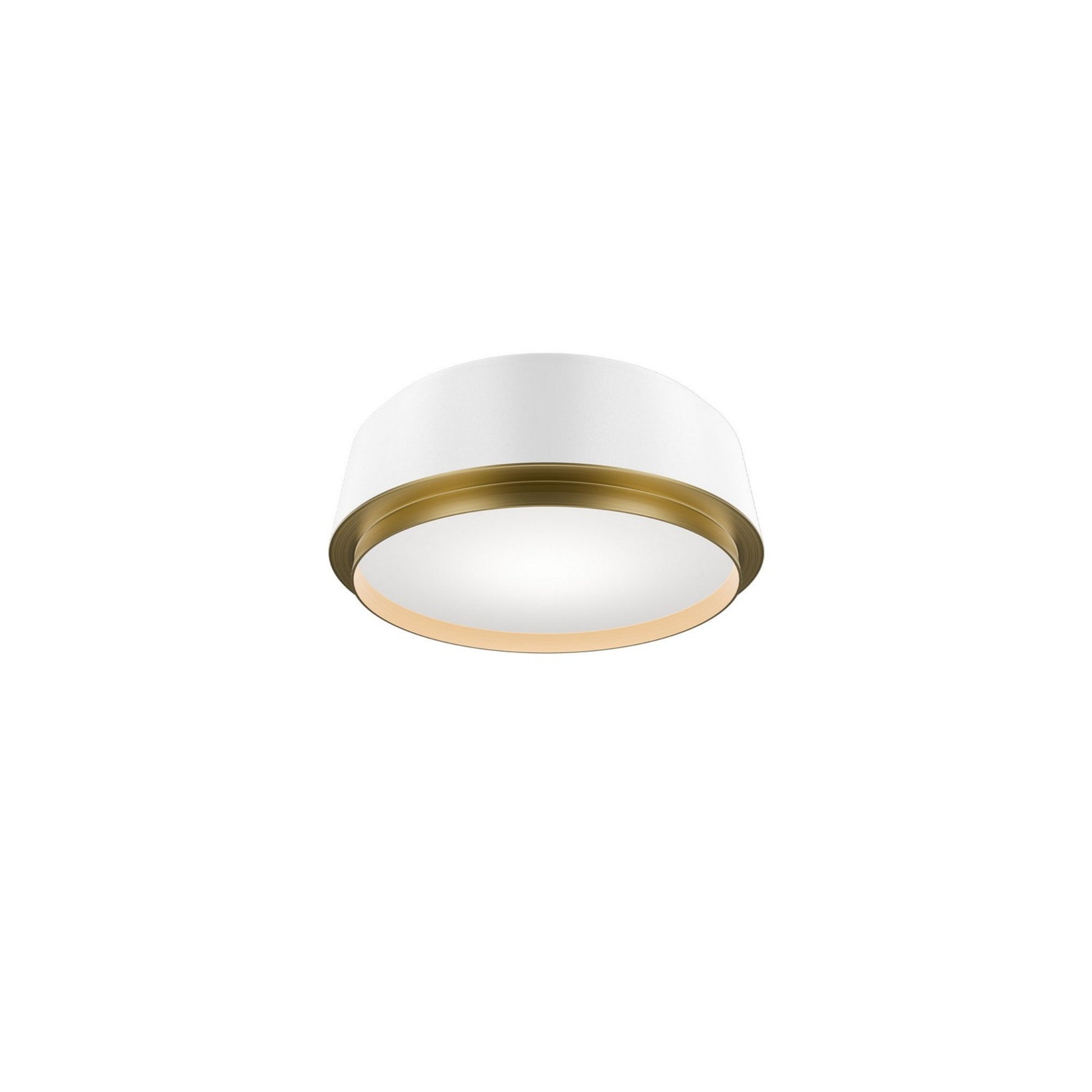 Salvo 12" LED Flush Mount, 4CCT, White/Aged Brass Finish - Bees Lighting