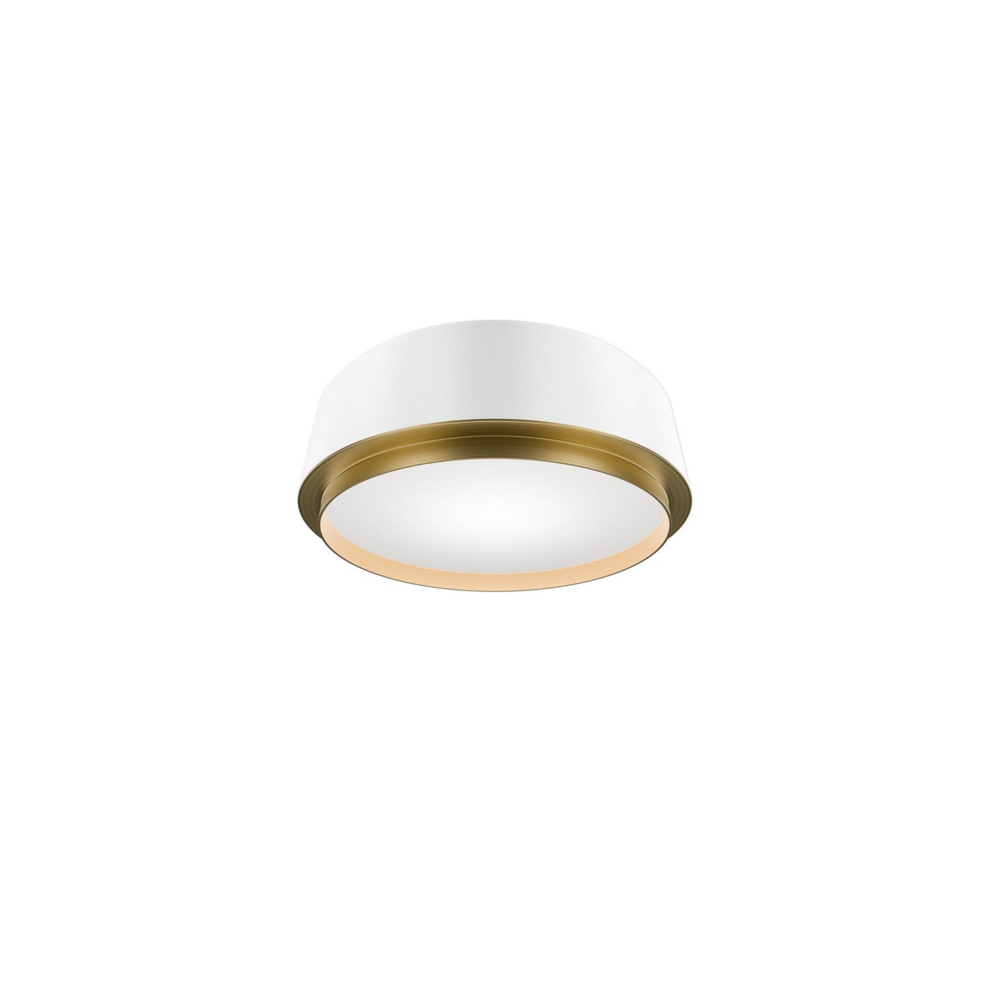 Salvo 12" LED Flush Mount, 4CCT, White/Aged Brass Finish - Bees Lighting