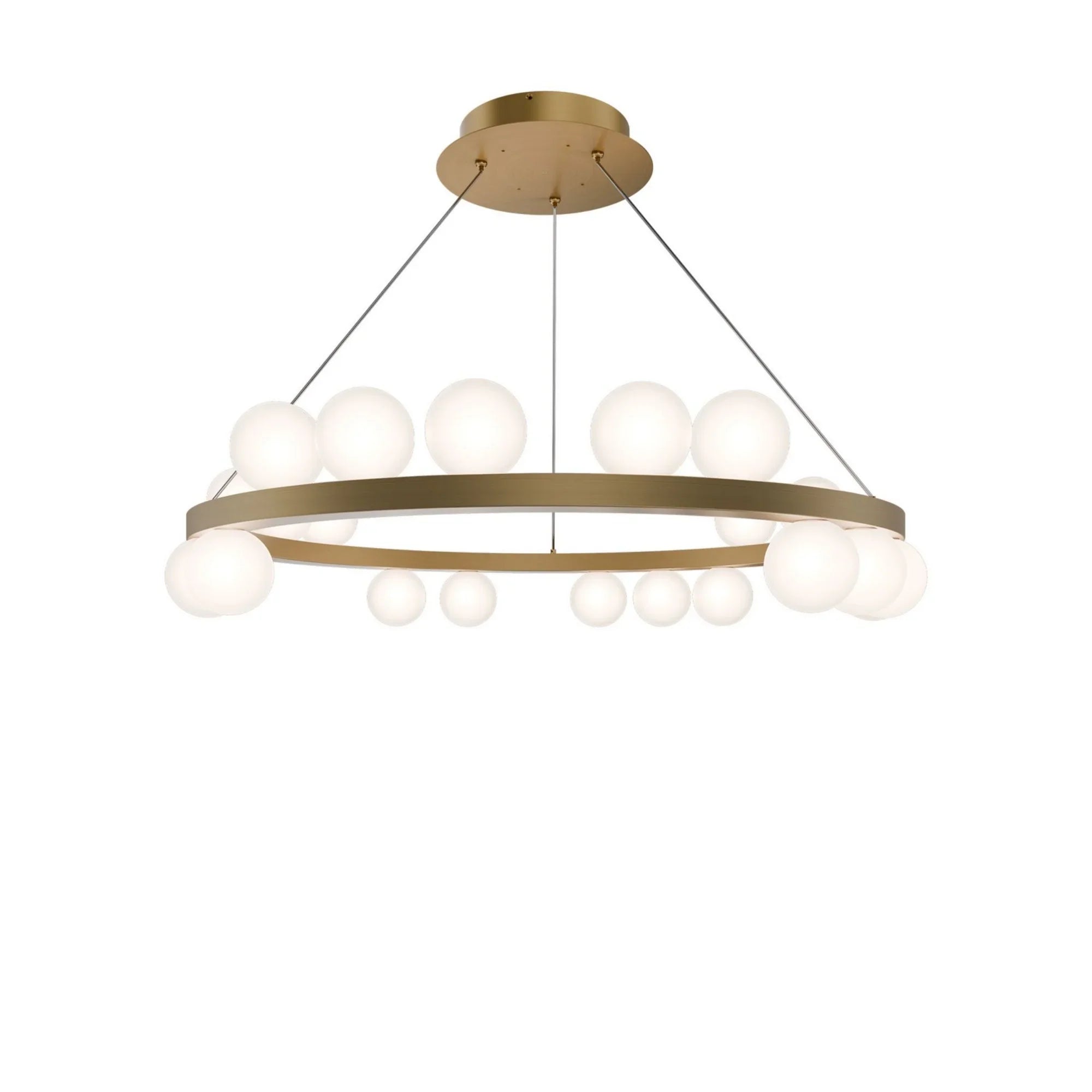 Carousel 28" LED Chandelier, 4CCT, Aged Brass Finish - Bees Lighting